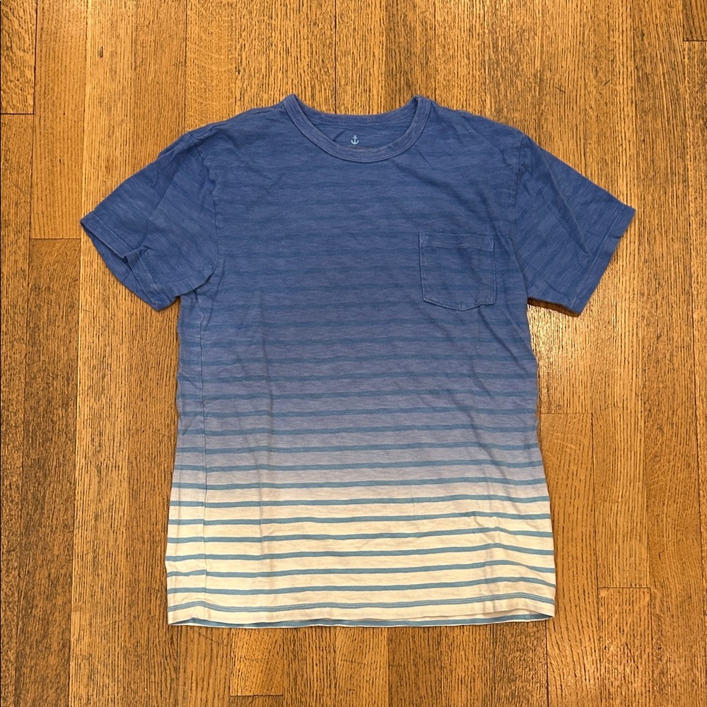 Crewcuts Blue Ombre Stripe Pocket Tee